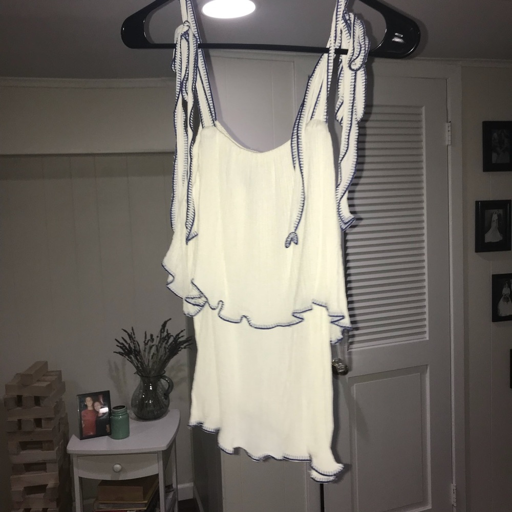 White and navy tank